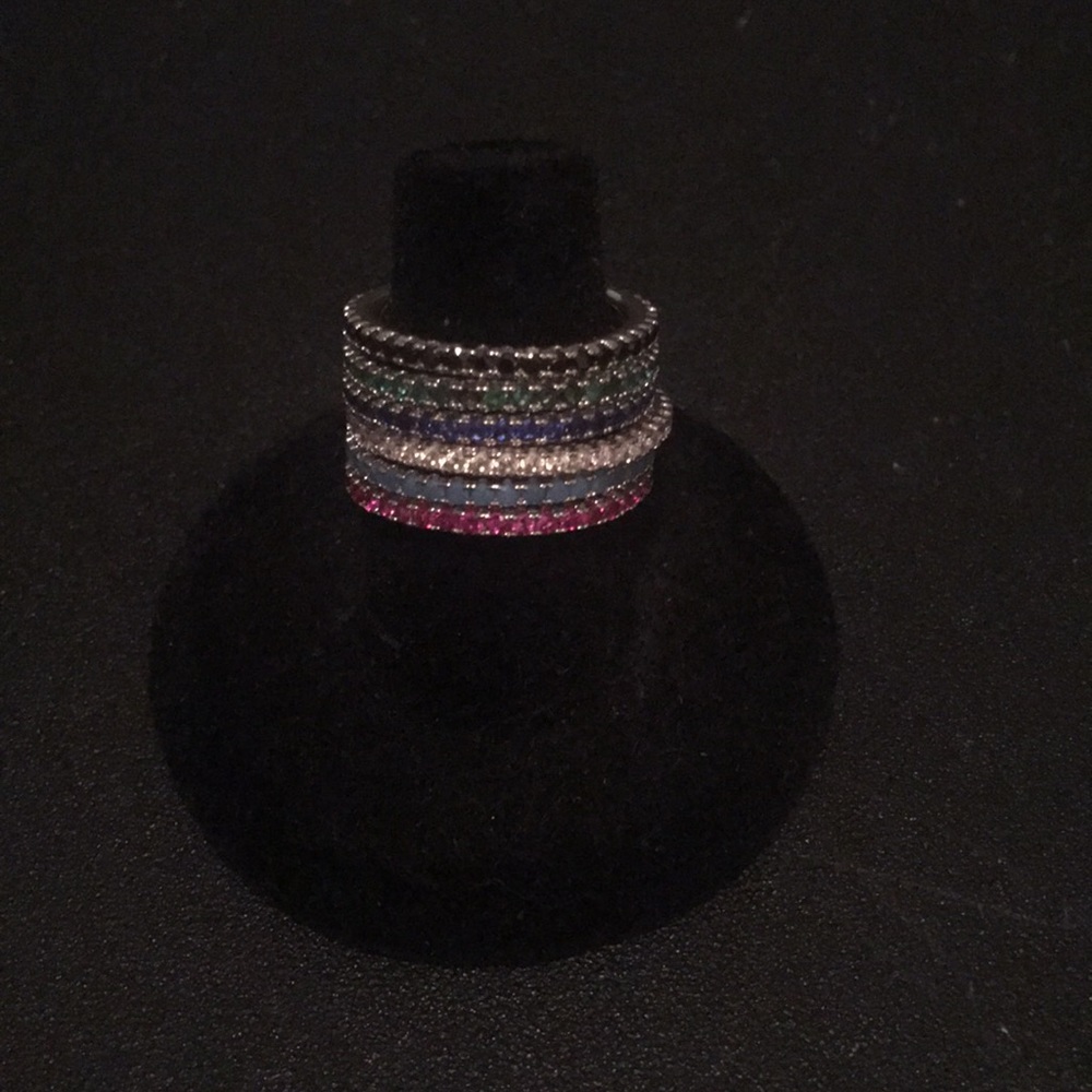 Six Piece Band Set with Swarovski Crystals Size 7